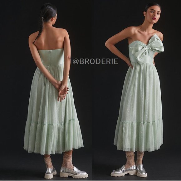 Anthropologie hutch Tulle Bow-Tie Midi Dress - Picture 1 of 7